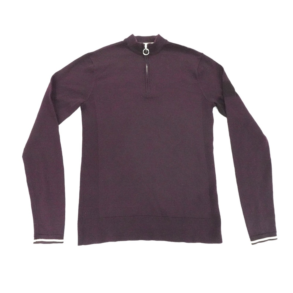 Rapha Mens Merino Wool Cycling Jersey Small Purple Half Zip Bike Long Sleeve